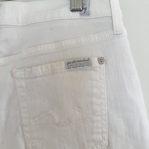 7 For All Mankind Rolled Hem Shorts White - Picture 8 of 11